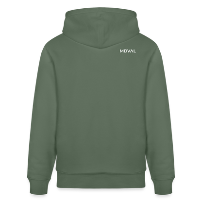 Mittelalterlicher Codex I Walther von der Vogel I front I Bio-Hoodie - Tanngrün