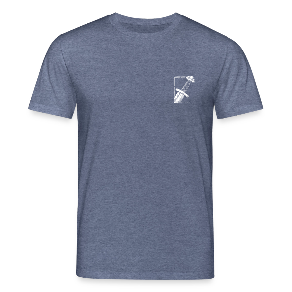 Mittelalterliches Schwert T-Shirt I "Gueðesweord" I Frühmittelalter I dunkel I Bio-Shirt - Dunkelblau meliert
