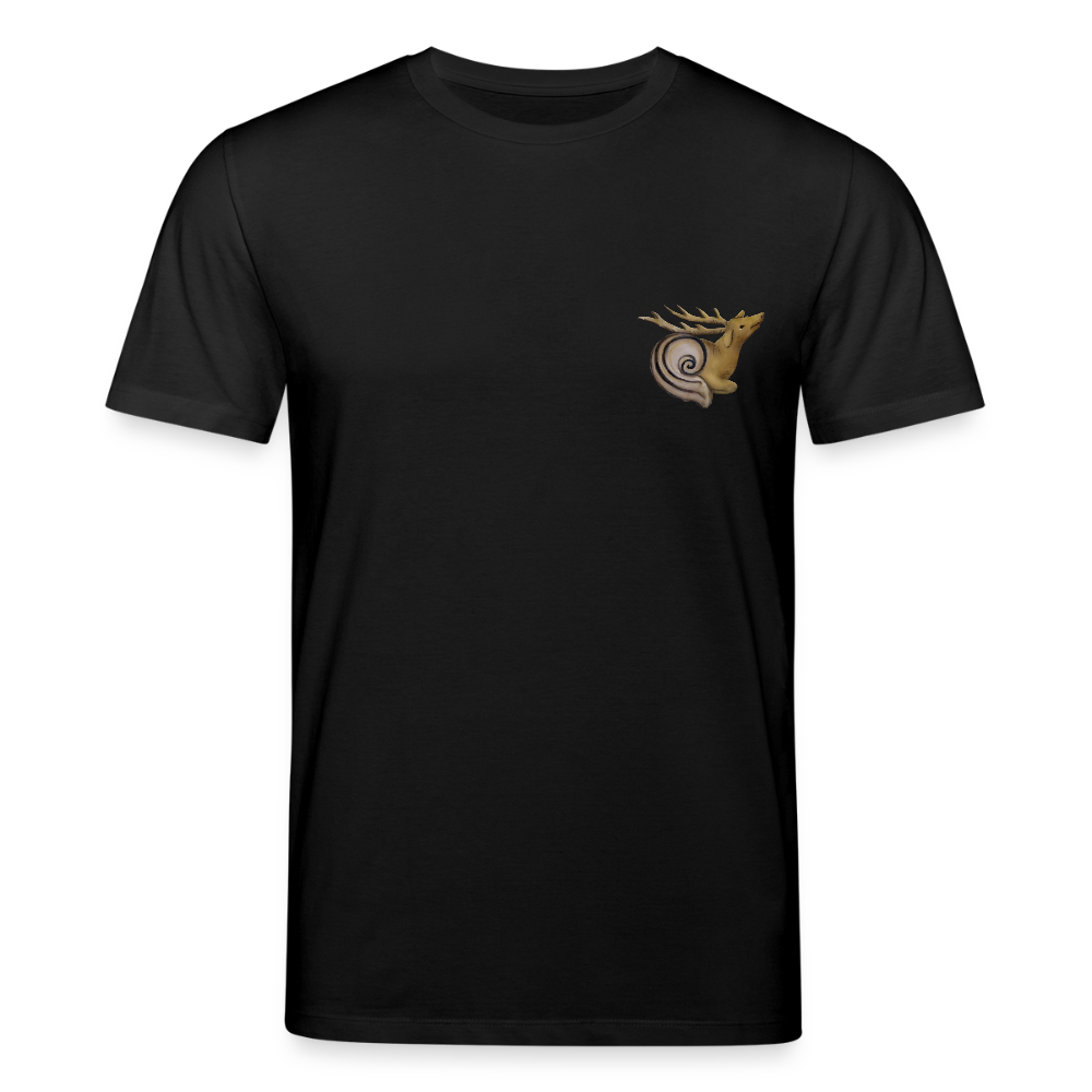 Mittelalterliche Tiere T-Shirt I "Hirschschnecke" I dunkel I Bio-Shirt - Schwarz