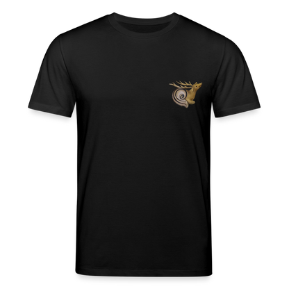 Mittelalterliche Tiere T-Shirt I "Hirschschnecke" I dunkel I Bio-Shirt - Schwarz