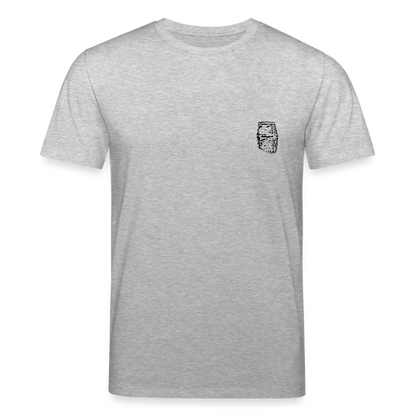 Mittelalterlicher Helm T-Shirt I "Dargen" I Hochmittelalter I hell I Bio-Shirt - Grau meliert