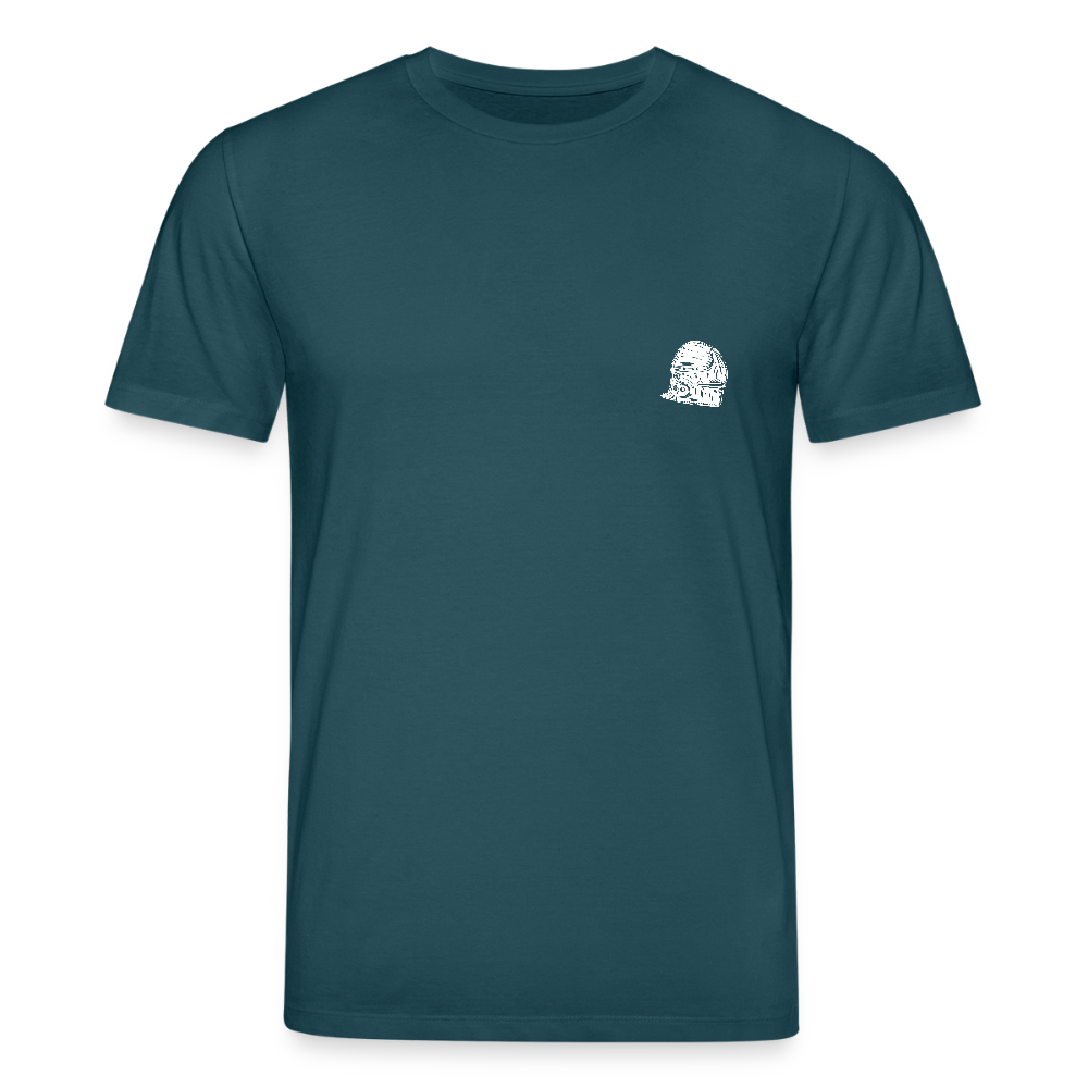 Mittelalterlicher Helm T-Shirt I "Schaller" I Spätmittelalter I dunkel I Bio-Shirt - Dunkles Petrol