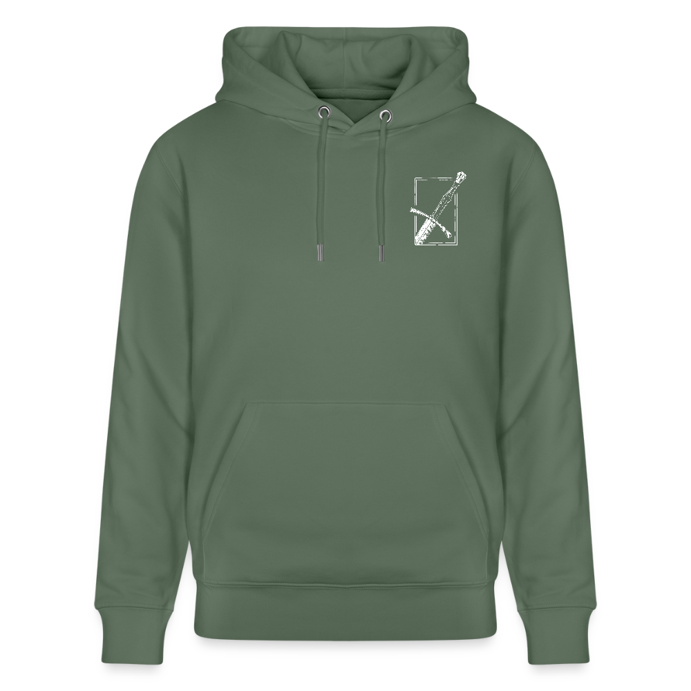 Mittelalterliches Schwert Bio-Hoodie I "langes swertt" I Spätmittelalter I dunkel I - Tanngrün
