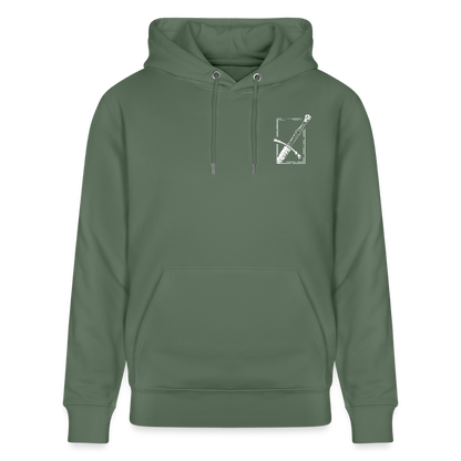 Mittelalterliches Schwert Bio-Hoodie I "langes swertt" I Spätmittelalter I dunkel I - Tanngrün
