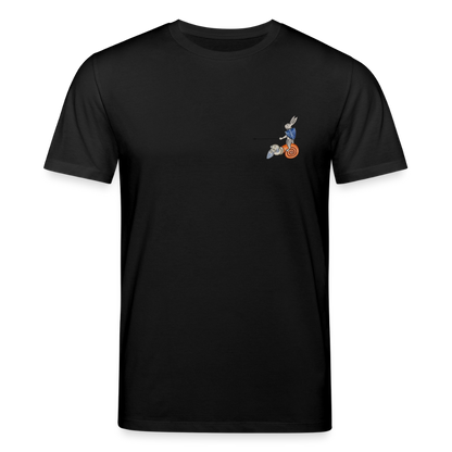 Mittelalterliche Tiere T-Shirt I "Tjostender Hase" I dunkel I Bio-Shirt - Schwarz