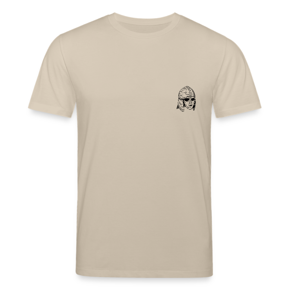 Mittelalterlicher Helm T-Shirt I "Sutton Hoo" I Frühmittelalter I hell I Bio-Shirt - Beige