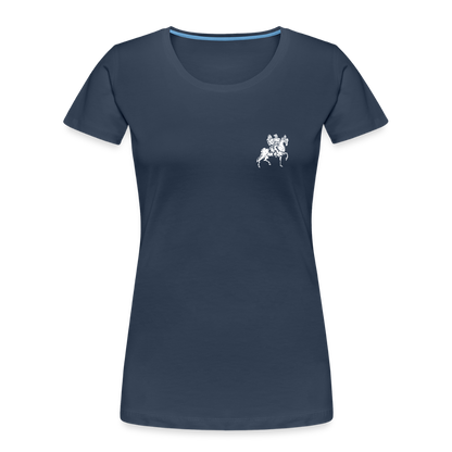 Templer Shirt | Symbol der Templer "Zwei Reiter auf einem Pferd" I dunkel I Bio-Shirt Damen - Navy