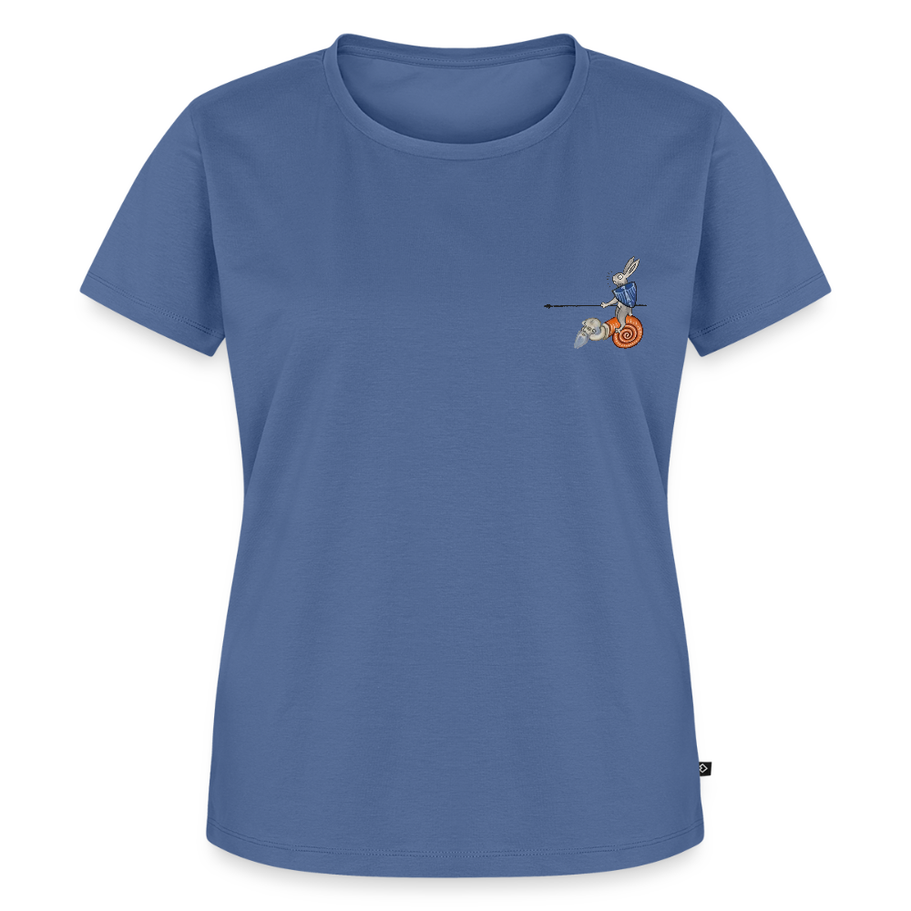 NEUES PROD Bio-Shirt Damen Tjostender Hase - Taubenblau