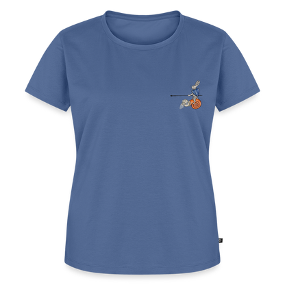 NEUES PROD Bio-Shirt Damen Tjostender Hase - Taubenblau