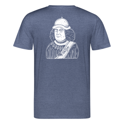 Mittelalterlicher Codex Shirt Oswald von Wolkenstein I dunkel - Dunkelblau meliert