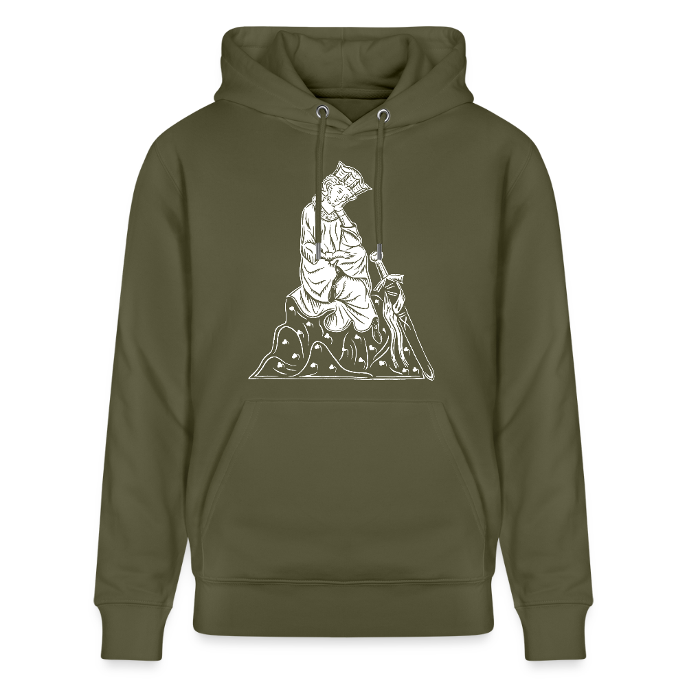 Mittelalterlicher Codex I Walther von der Vogel I front I Bio-Hoodie - Khaki Grün
