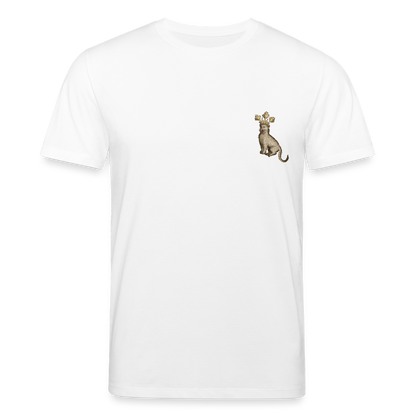 Mittelalterliche Tiere T-Shirt I "Königskatze" I hell I Bio-Shirt - Weiß