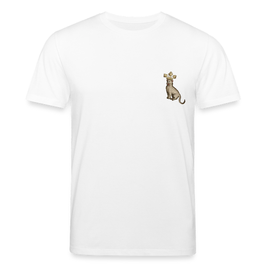 Mittelalterliche Tiere T-Shirt I "Königskatze" I hell I Bio-Shirt - Weiß