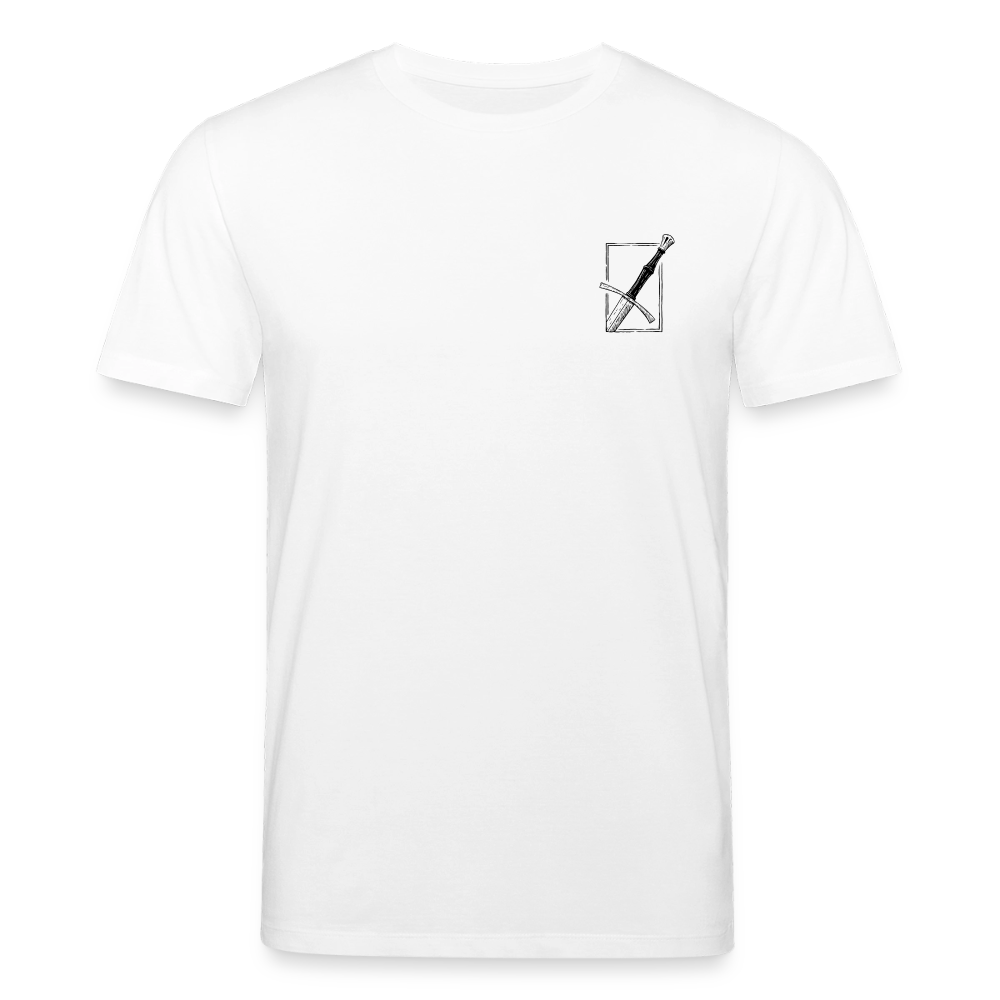 Mittelalterliches Schwert T-Shirt I "langes swertt" I Spätmittelalter I hell I Bio-Shirt - Weiß