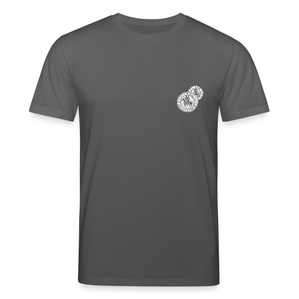 Templer Shirt | Siegel des Templerordens "Zwei Reiter auf einem Pferd" | dunkel | Bio-Shirt - Anthrazit
