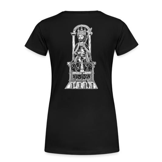 Friedrich I. Barbarossa (weißer Print hinten) I Bio-Shirt Damen - Schwarz