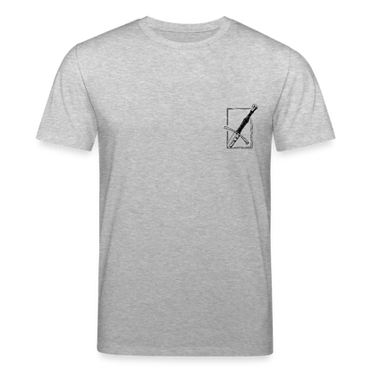 Mittelalterliches Schwert T-Shirt I "langes swertt" I Spätmittelalter I hell I Bio-Shirt - Grau meliert
