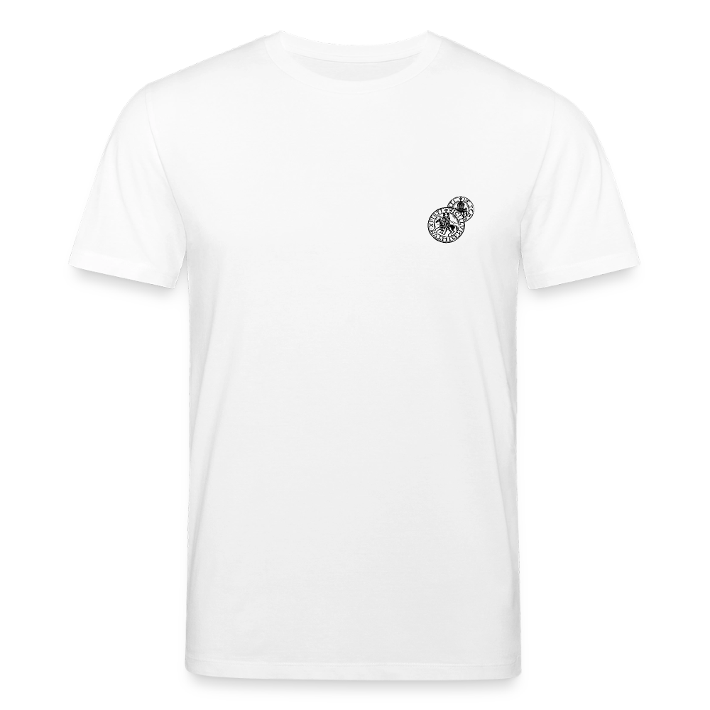 Templer Shirt | Siegel des Templerordens "Zwei Reiter auf einem Pferd" | hell | Bio-Shirt - Weiß