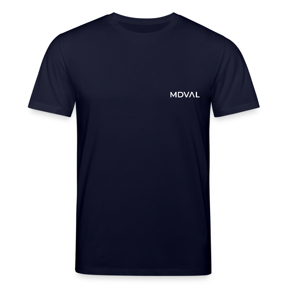 Templer Shirt | Symbol der Templer "Zwei Reiter auf einem Pferd" back I dunkel I Bio-Shirt - Navy
