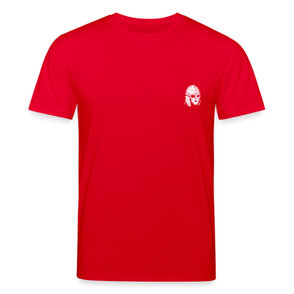Mittelalterlicher Helm T-Shirt I "Sutton Hoo" I Frühmittelalter I dunkel I Bio-Shirt - Rot