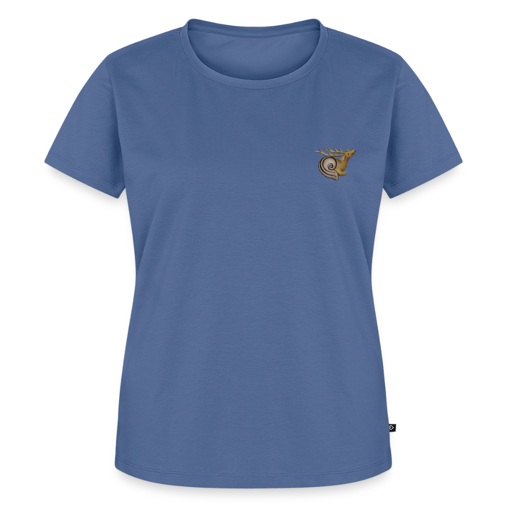 Mittelalterliche Tiere Shirt | Hirschschnecke - Taubenblau
