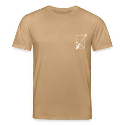 Mittelalterliches Schwert T-Shirt I "langes swertt" I Spätmittelalter I dunkel I Bio-Shirt - Karamell 