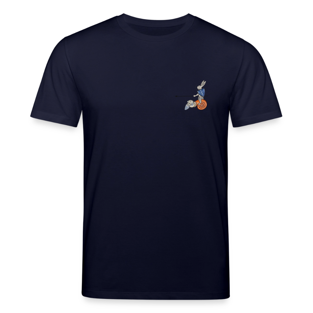 Mittelalterliche Tiere T-Shirt I "Tjostender Hase" I dunkel I Bio-Shirt - Navy