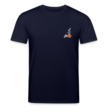 Mittelalterliche Tiere T-Shirt I "Tjostender Hase" I dunkel I Bio-Shirt - Navy