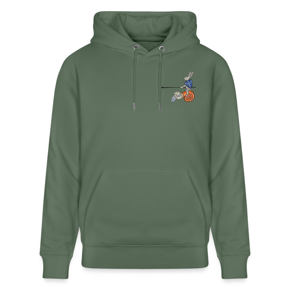 Mittelalterliche Tiere T-Shirt "Tjostender Hase" I Bio-Hoodie - Tanngrün