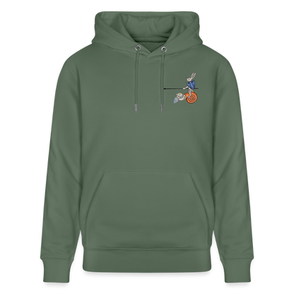 Mittelalterliche Tiere T-Shirt "Tjostender Hase" I Bio-Hoodie - Tanngrün