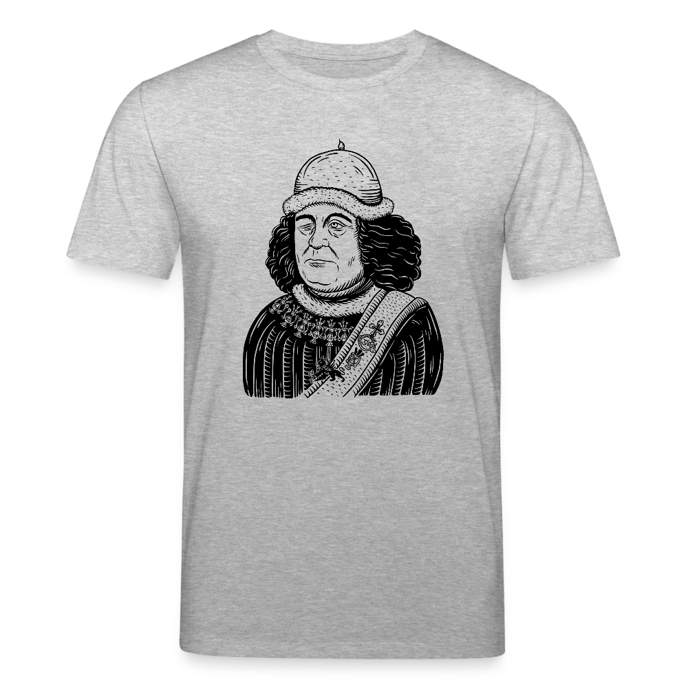 Mittelalterliche Quelle I Oswald von Wolkenstein I front I hell I Bio-Shirt - Grau meliert