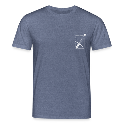 Mittelalterliches Schwert T-Shirt I "langes swertt" I Spätmittelalter I dunkel I Bio-Shirt - Dunkelblau meliert