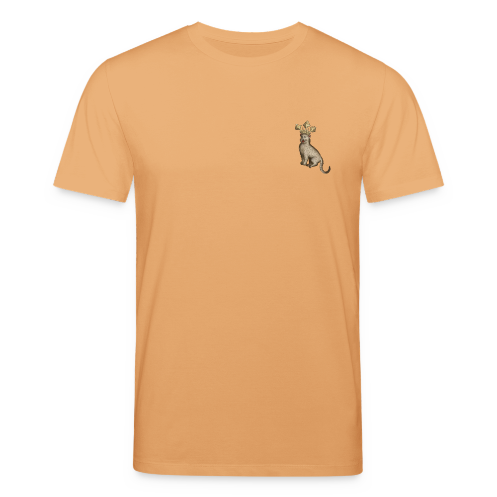 Mittelalterliche Tiere T-Shirt I "Königskatze" I dunkel I Bio-Shirt - Beige