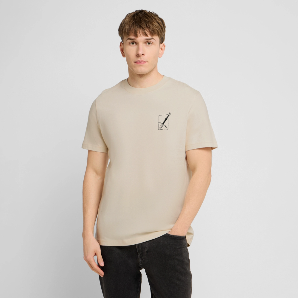 Mittelalterliches Schwert T-Shirt I "langes swertt" I Spätmittelalter I hell I Bio-Shirt - Beige