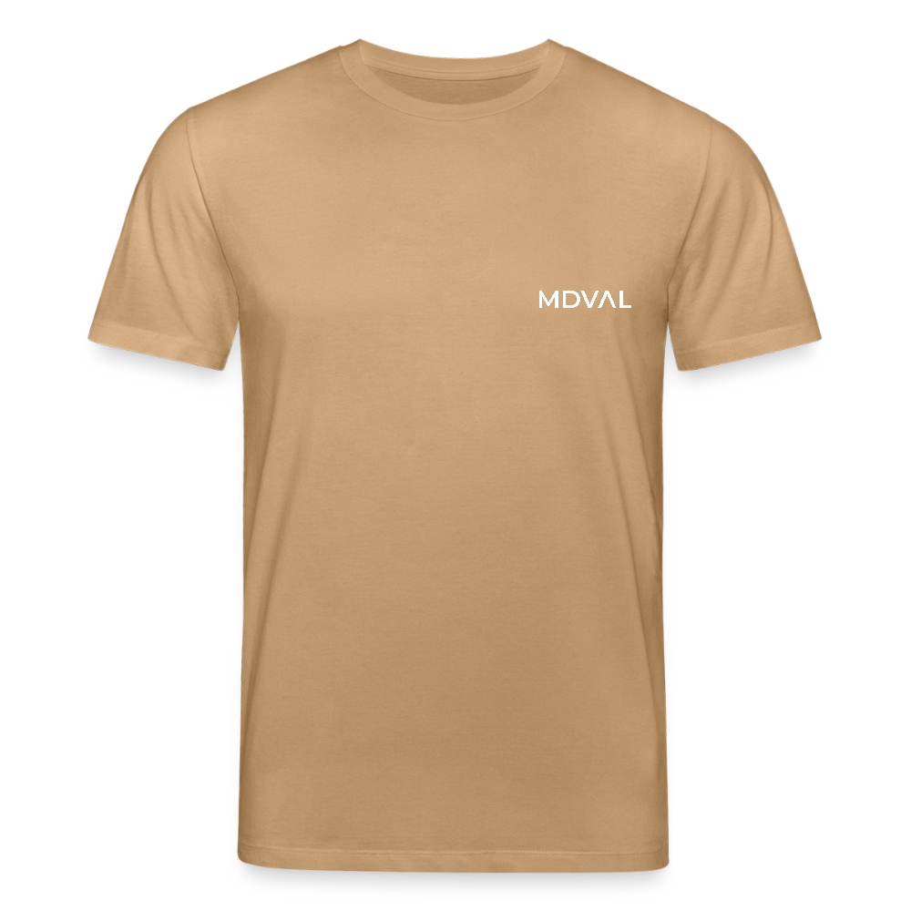 Templer Shirt | Symbol der Templer "Zwei Reiter auf einem Pferd" back I dunkel I Bio-Shirt - Karamell 