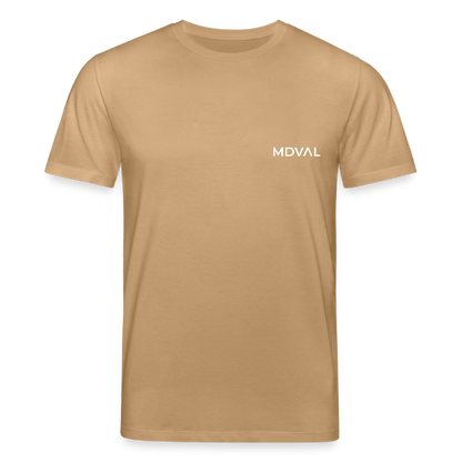 Templer Shirt | Symbol der Templer "Zwei Reiter auf einem Pferd" back I dunkel I Bio-Shirt - Karamell 