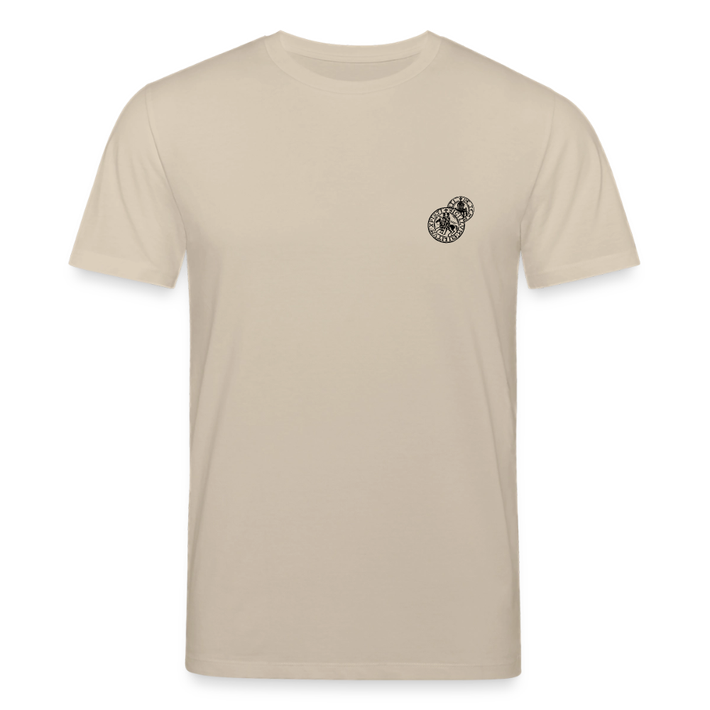 Templer Shirt | Siegel des Templerordens "Zwei Reiter auf einem Pferd" | hell | Bio-Shirt - Beige