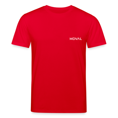 Templer Shirt | Symbol der Templer "Zwei Reiter auf einem Pferd" back I dunkel I Bio-Shirt - Rot