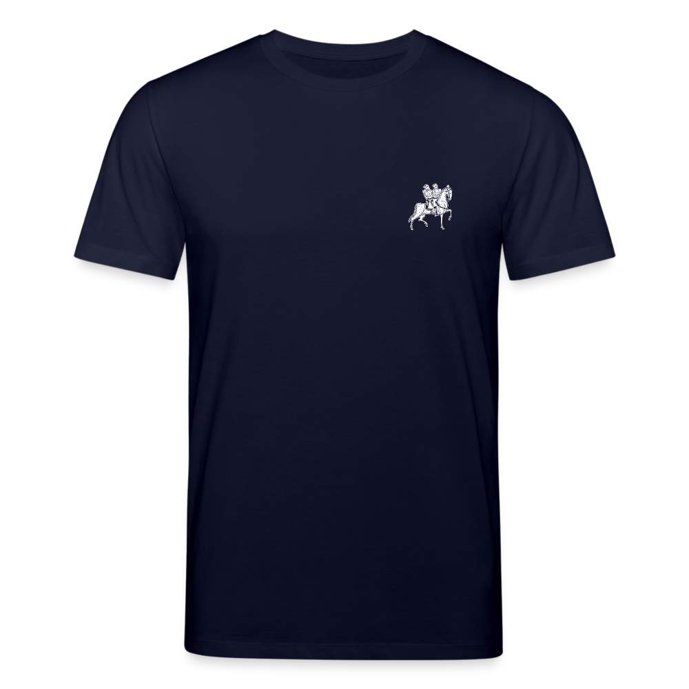 Templer Shirt | Symbol der Templer "Zwei Reiter auf einem Pferd" I dunkel I Bio-Shirt - Navy