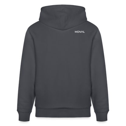 Mittelalterlicher Codex I Walther von der Vogel I front I Bio-Hoodie - Indigoblau