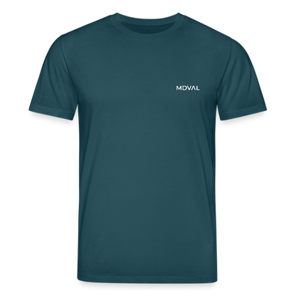 Bio-Shirt Walther von der Vogelweide (weißer Print hinten) | Mittelalterlicher Codex - Dunkles Petrol