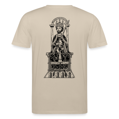 Bio-Shirt Friedrich I. Barbarossa (schwarzer Print hinten) | Mittelalterlicher Codex - Beige