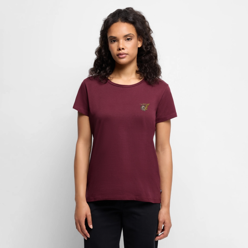 Mittelalterliche Tiere Shirt | Hirschschnecke - Burgunderrot