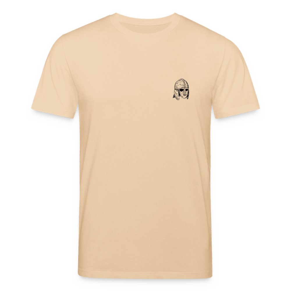 Mittelalterlicher Helm T-Shirt I "Sutton Hoo" I Frühmittelalter I hell I Bio-Shirt - Beige