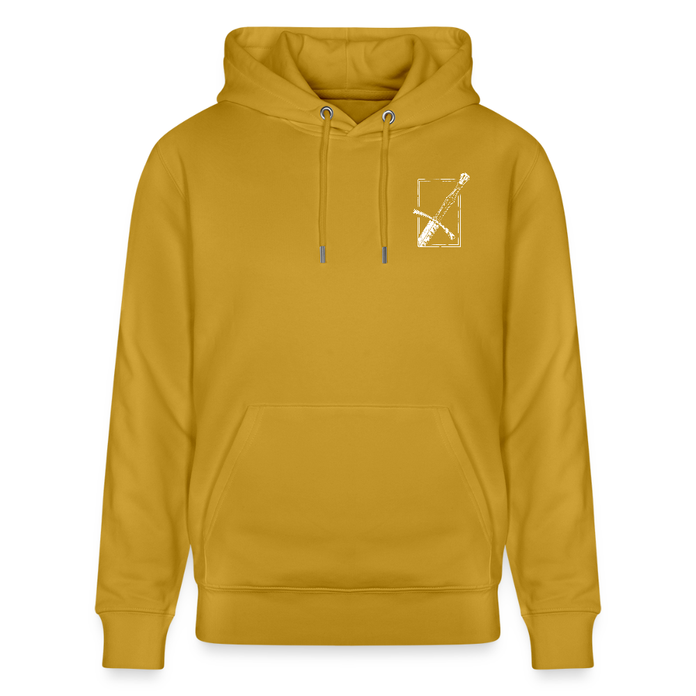 Mittelalterliches Schwert Bio-Hoodie I "langes swertt" I Spätmittelalter I dunkel I - Ocker