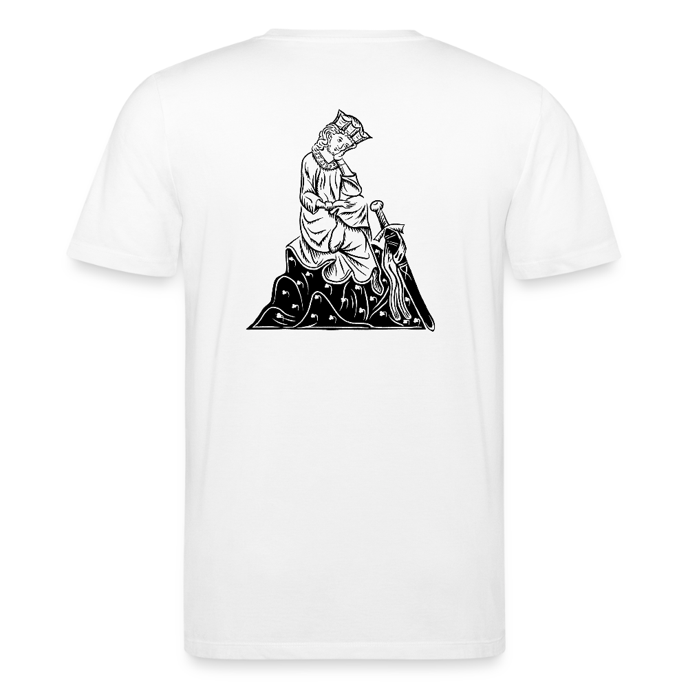 Bio-Shirt Walther von der Vogelweide (schwarzer Print hinten) | Mittelalterlicher Codex - Weiß