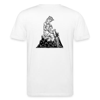 Bio-Shirt Walther von der Vogelweide (schwarzer Print hinten) | Mittelalterlicher Codex - Weiß