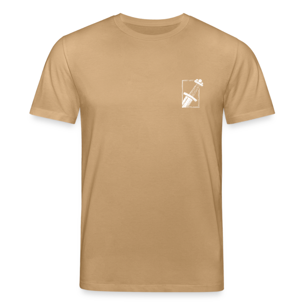 Mittelalterliches Schwert T-Shirt I "Gueðesweord" I Frühmittelalter I dunkel I Bio-Shirt - Karamell 