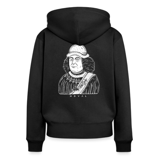 NEUES PROD DAMEN Mittelalterlicher Codex Oswald von Wolkenstein I Bio-Zipper - Schwarz