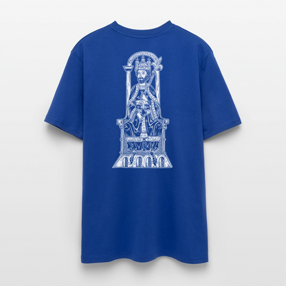 Bio-Shirt Friedrich I. Barbarossa (weißer Print hinten) | Mittelalterlicher Codex - Dunkelblau